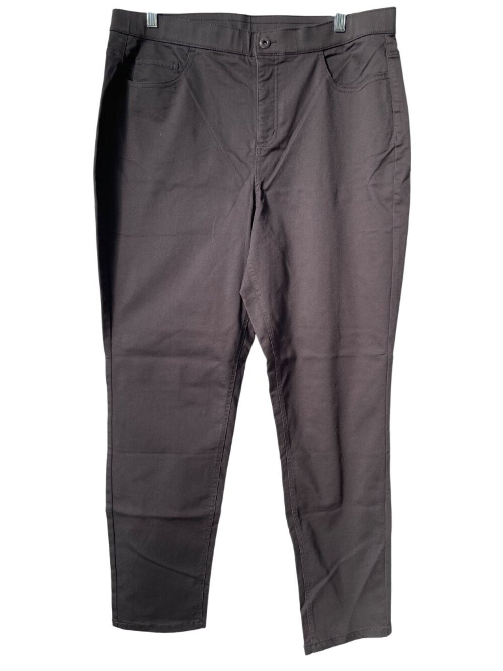 Denim & Company Skinny Ankle Pants Size 18W Black Cotton Blend Business Casual